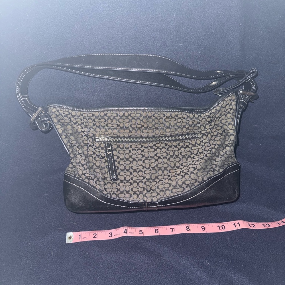 Coach Black and Tan Shoulder Bag with Geometric Design